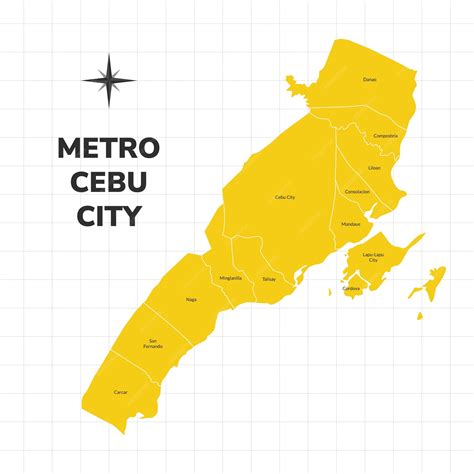Metro cebu city map illustration map of the city in the philippines ...