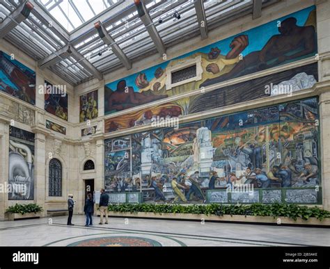 The Detroit Industry Murals (1932–1933), frescoes by the Mexican artist ...