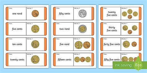 Foundation Phase South African Money Less Than R1 Loop Cards