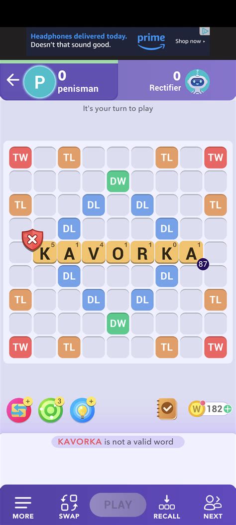 This uncultured Scrabble ripoff app doesn't recognize real words : r ...