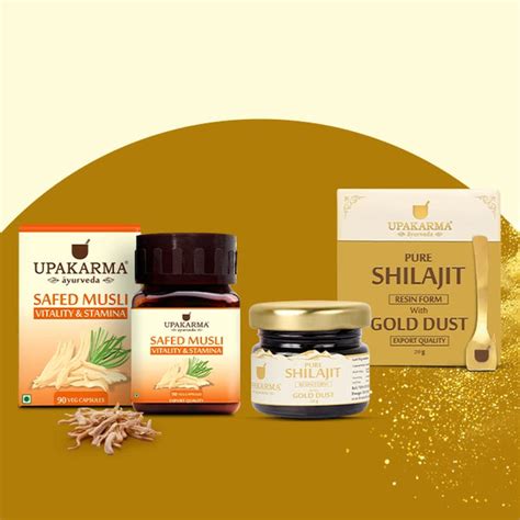 Combo Pack Of Shilajit Gold Dust & Safed Musli Capsule – Upakarma Ayurveda