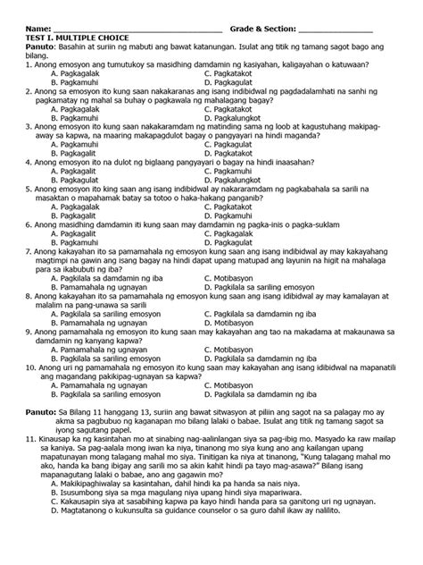 Image result for Answer Key Grade 8 ESP