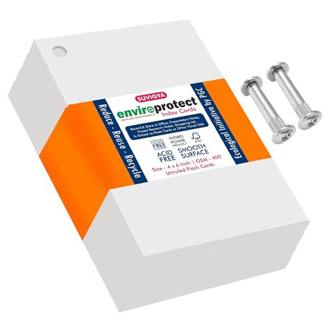 Suvigya Pre Punched Unruled Index Flash Cards with Binder Pins, Blank ...