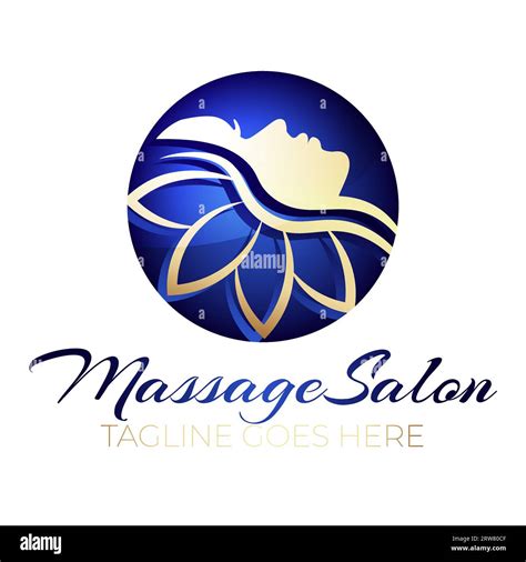 Massage Salon Logo Design Gold on Blue Background Stock Vector Image & Art - Alamy