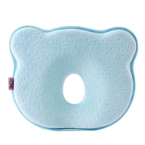 Infant Head Shape Moulding Pillow Soft Breathable Memory Foam Anti-Offset Head Correction Pillow ...