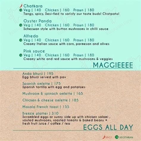 Menu at The Teal Door Cafe, Bengaluru