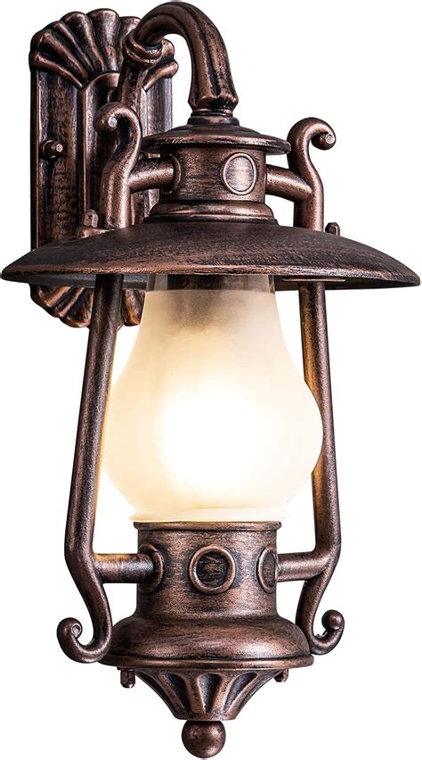 Buy GZBtech Rustic Lantern Wall Sconce Outdoor, Waterproof Oil Rubbed ...