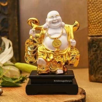 Buy KRISHNAGALLERY1 24K Gold Plated with Wooden Base Feng Shui Laughing ...