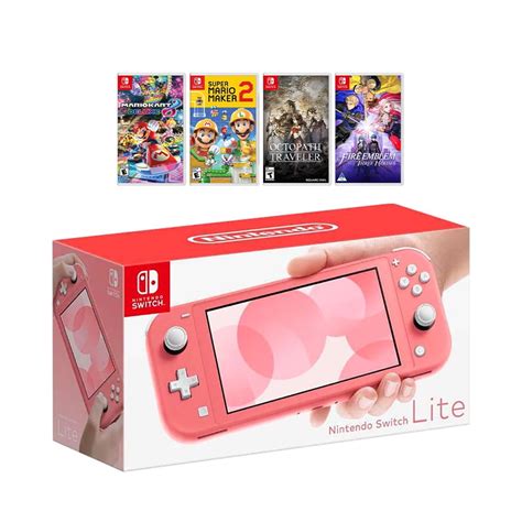 Buy New Nintendo Switch Lite Coral Console Bundle with 4 Games: Super ...