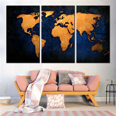 Canvas Wall Art Map Of World at Ebony Heritage blog