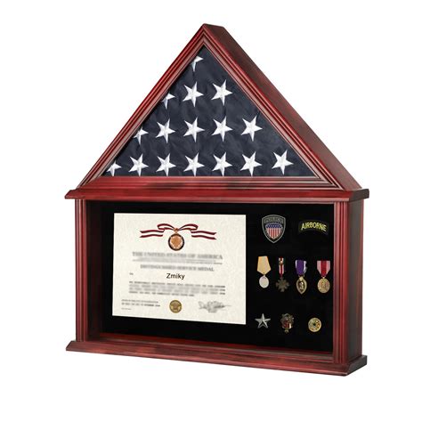 Zmiky Large Burial Flag Display Case American Flag Solid Wood Display ...