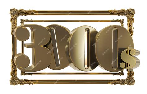 Premium Photo | 3d render of gold 3000 dollars on a golden frame ...