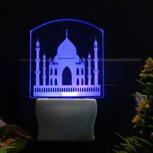 Gadgets World TAJ MAHAL Acrylic 3D Illusion RGB 7 Colour Changing LED ...