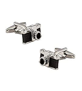 Buy Zivom® Imported Silver and Black Copper Mini Camera Cufflinks for ...