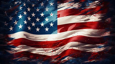 Waving American flag illustrated in grungy style. Background, wallpaper ...