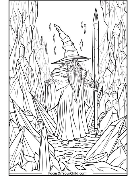 Image result for Wizard Coloring Pages