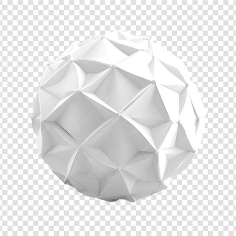 Abstract white geometric sphere design on a transparent background ...
