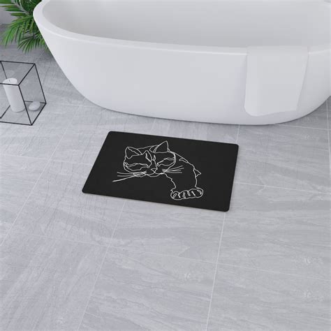 Minimalist Cat Floor Mat Line Art Cat Flooring Mat Cat Room - Etsy
