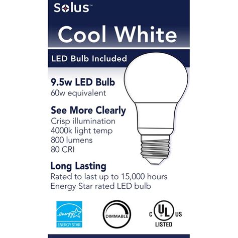 Solus 4000K Cool White LED Included 7.25-in H White LED Outdoor Wall ...