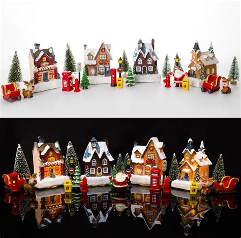 Amazon.com: Wettarn 26 Pcs LED Christmas Villages Sets Christmas ...