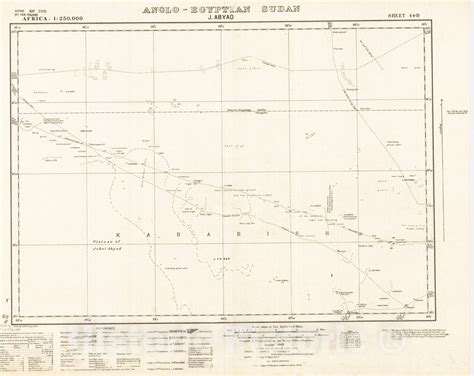 Map : J. Abyad, Anglo-Egyptian Sudan 1942, Africa 1:250,000, Anglo-Egy ...