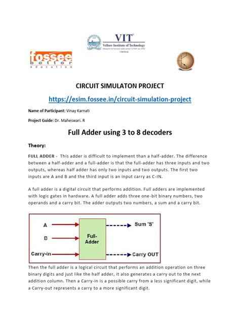 Full Adder Using 3 8 Decoder 的图像结果