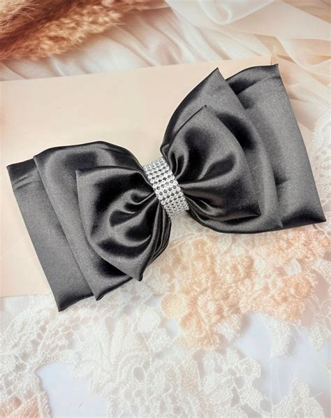 GlimBow | Oversized Black Hair Bow Clip for Girls