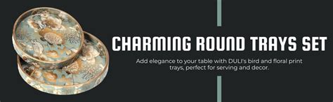 DULI Set of 2 MDF Wood Trays Enamel Coated| Round Trays Set of 2 ...