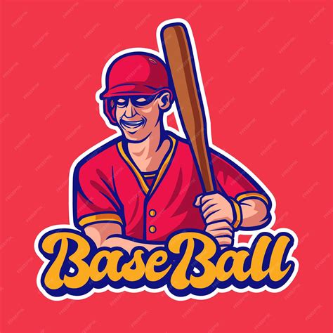 Premium Vector | Baseball player mascot logo. sports profession badge logo