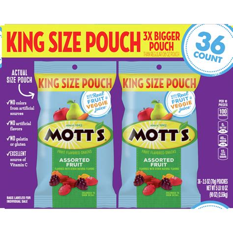 Mott’s Fruit Flavored Snacks, Assorted Fruit, 36 ct, 2.5 oz each ...