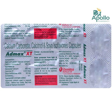 ADMAX XT CAPSULE Price, Uses, Side Effects, Composition - Apollo Pharmacy