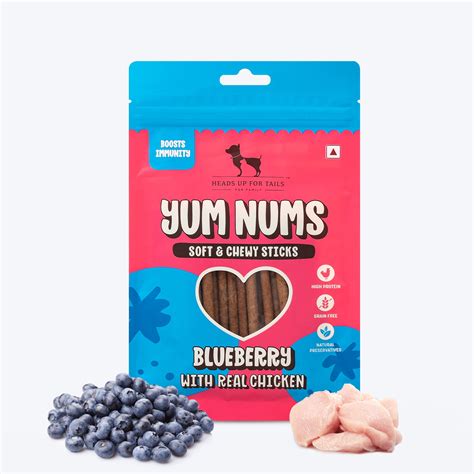 HUFT Yum Nums Soft & Chewy Sticks Blueberry With Real Chicken Treat Fo ...