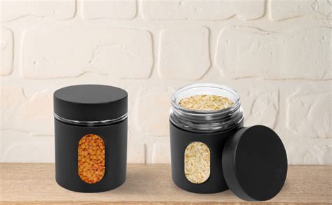 Buy Cutting EDGE 1200 ML Airtight Steel Jacketed Glass Jars Set of 6 ...