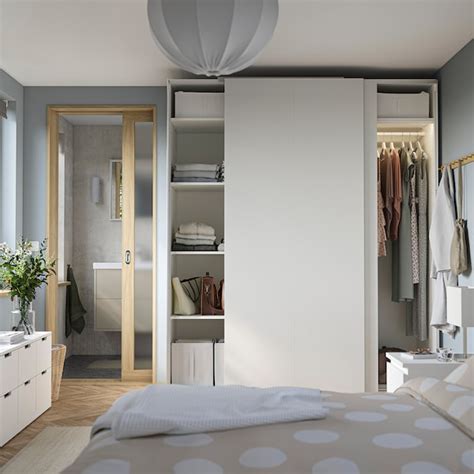 PAX / HASVIK wardrobe, white/white, 200x66x236 cm (783/4x26x931/8") - IKEA