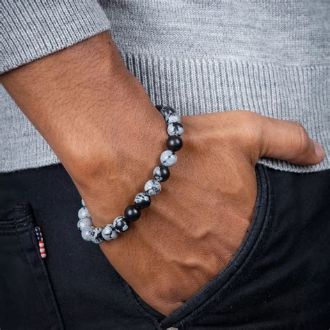 Giri - Snowflake Obsidian Bracelet | Healing Crystal Bracelets ...