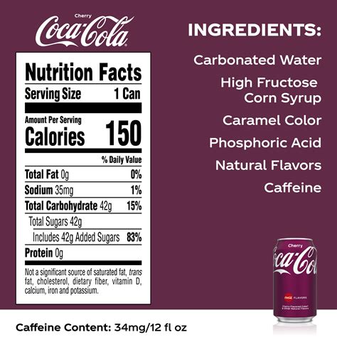 Coke Nutrition Label 12 Oz
