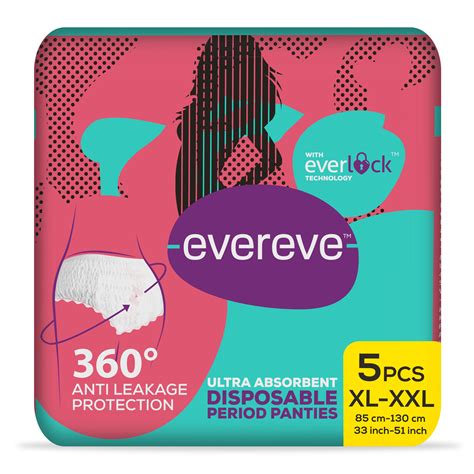 Evereve Ultra Absorbent Disposable Period Panties, XL-XXL, 5's Pack ...
