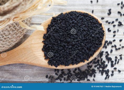 Black cumin seed stock photo. Image of burlap, spice - 91446760