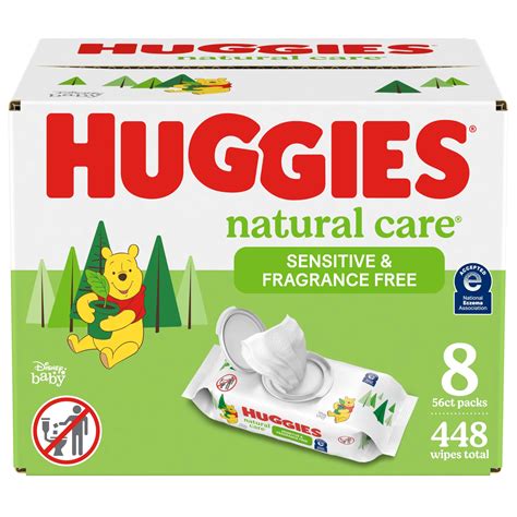 Huggies Natural Care Sensitive Baby Wipes Unscented Hypoallergenic 99 ...