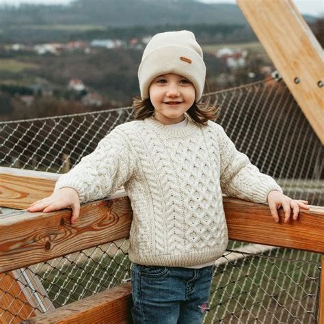 Kids’ Wool Sweater S14 Natural - Woolville.com