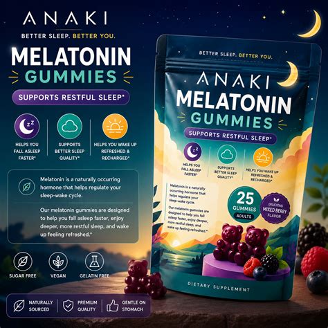 Melatonin Gummies for Sleep- Support Bettr Sleep Quality , Helps you w ...