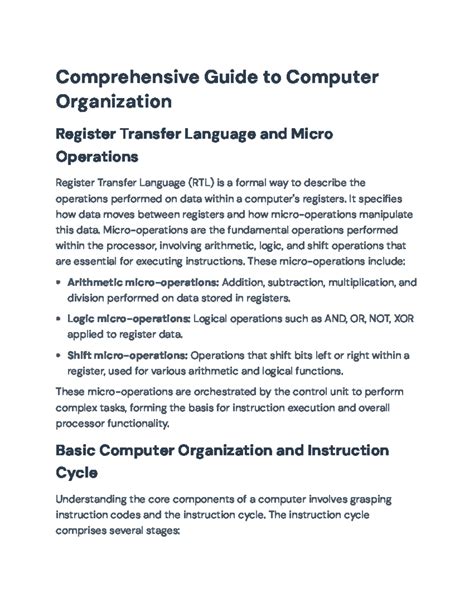 Comprehensive Guide to Computer Organization and Architecture (CS101 ...