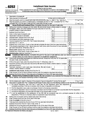 IRS 6252 2014 - Fill and Sign Printable Template Online