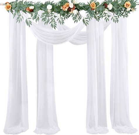 ACHAVINM White Wedding Arch Drapes Fabric 2 Panels 6 India | Ubuy
