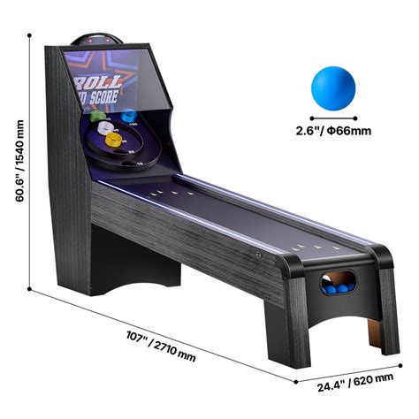 VEVOR 9 ft Roll & Score Arcade Game Table LED Electronic Scorer Home ...