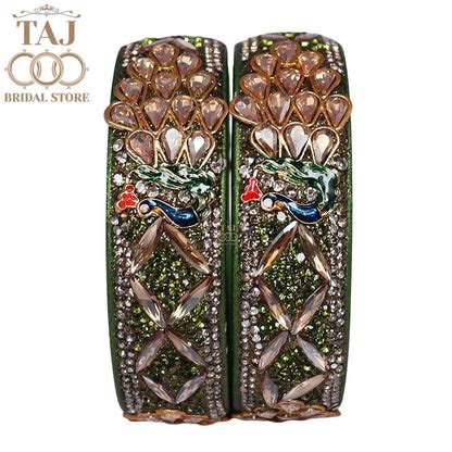 Premium Jaipuri Lac Kada Bangles Set with Latest Peacock Design – Taj ...