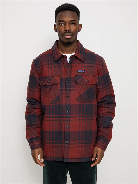 Patagonia Insulated Organic Cotton Fjord Flannel Jacket - red (live oak ...