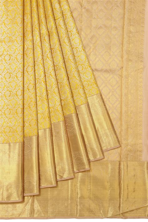 Yellow Kanchipuram Silk Saree