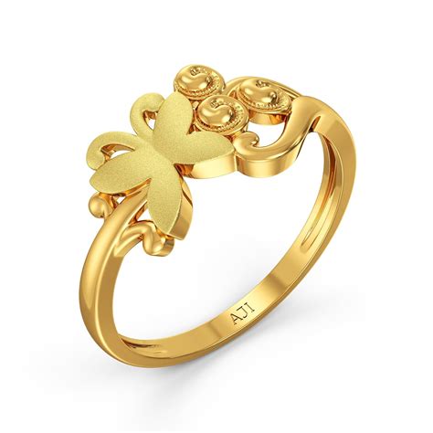 Joyalukkas 22KT Butterfly Gold Ring For Women(Size 13) : Amazon.in ...