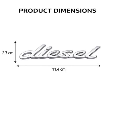 JVCV® 3D Metal Diesel Sticker – Chrome Emblem Badge for Car & Bike Fue